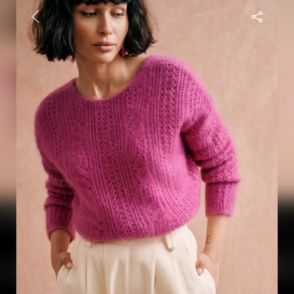 Sézane Susanna Kid Mohair/Wool Cardigan in Wisteria - NWOT - Picture 5 of 10